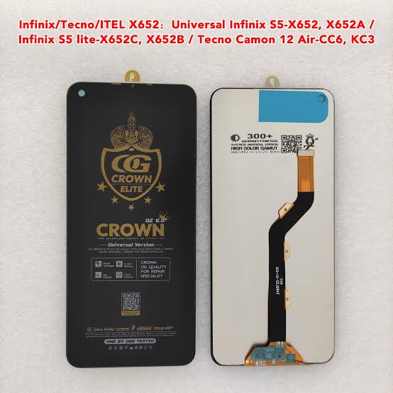 ORIGINAL CROWN UNIT X652 S5 /S5 LITE /CAMON 12 AIR /KC3 /SPARK 5 PRO /KD7 LCD PANEL